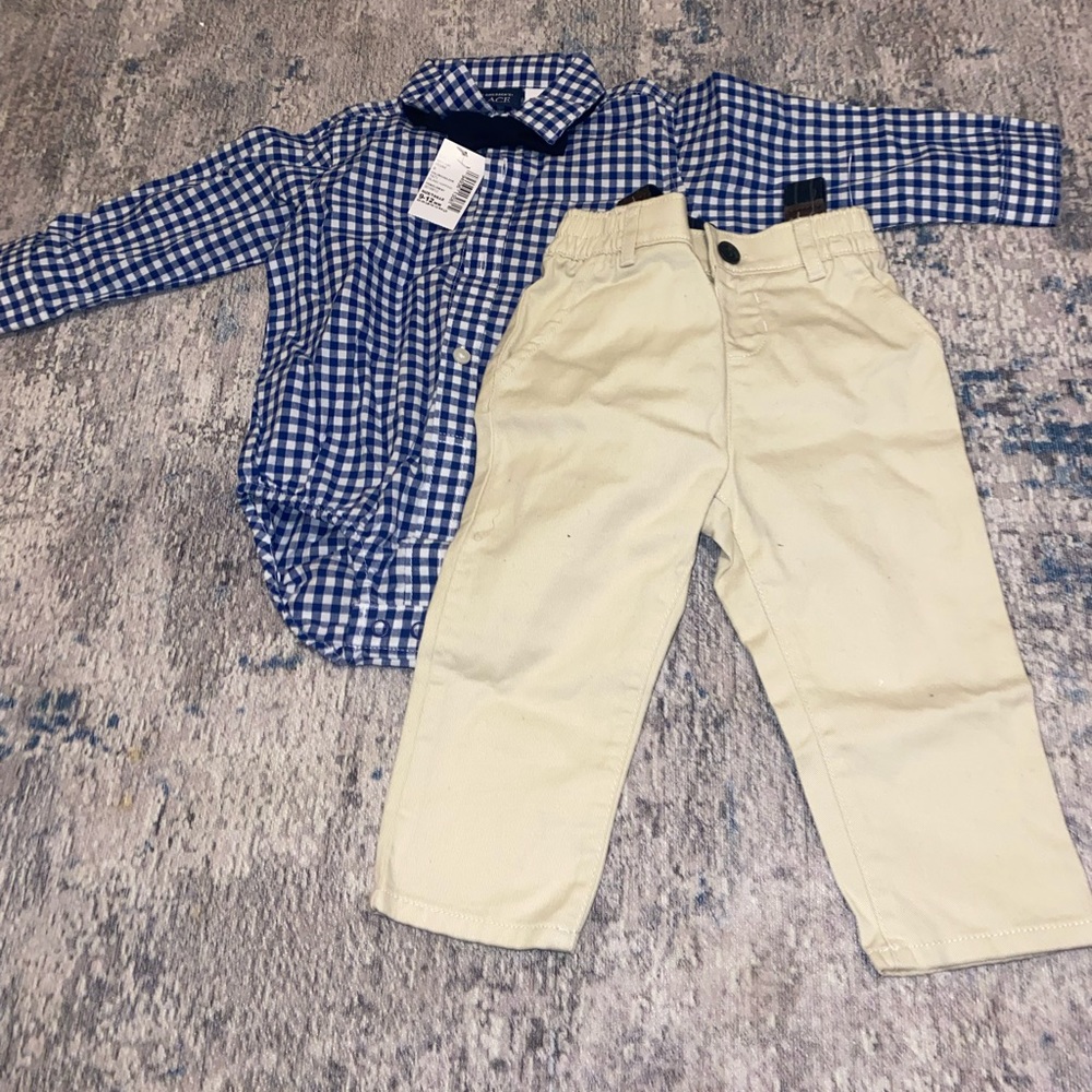 Children’s place button down and Khaki pants set